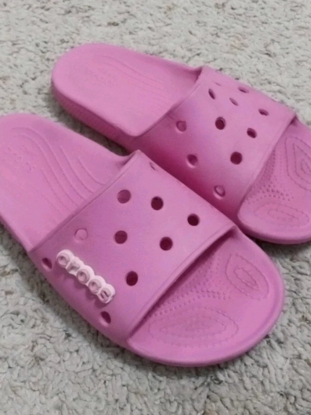 Crocs Pink Sandals Slides Iconic Comfort Women's Size 8 Men's Size 6